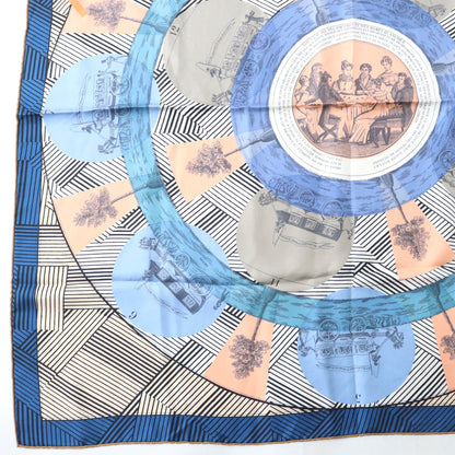 Hermes Carr Jean 90 "Jeux Omnibus Et Dames" 100% Silk Large Shawl/Scarf
