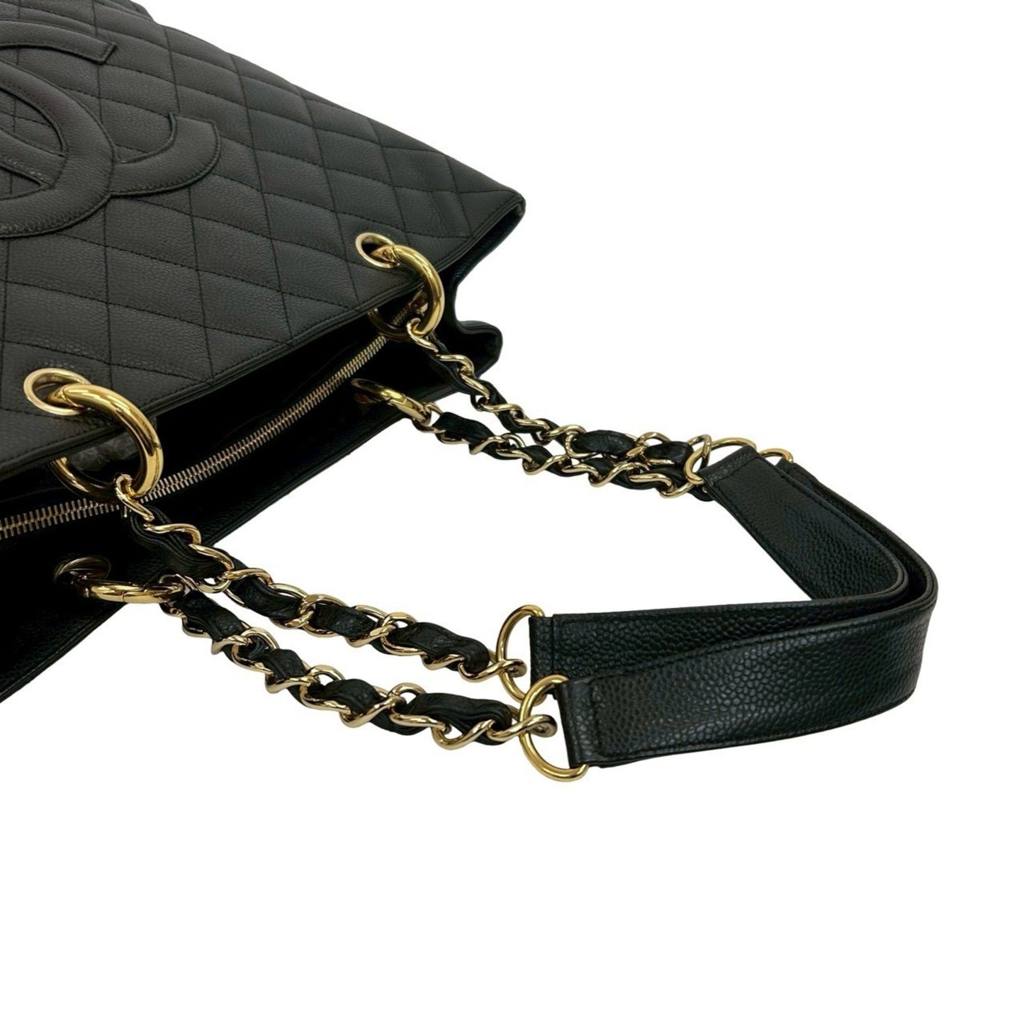 Chanel Matelasse Coco Mark Caviar Leather Chain Tote Bag