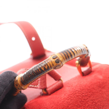 Gucci Bamboo Backpack Bag In Suede And Leather