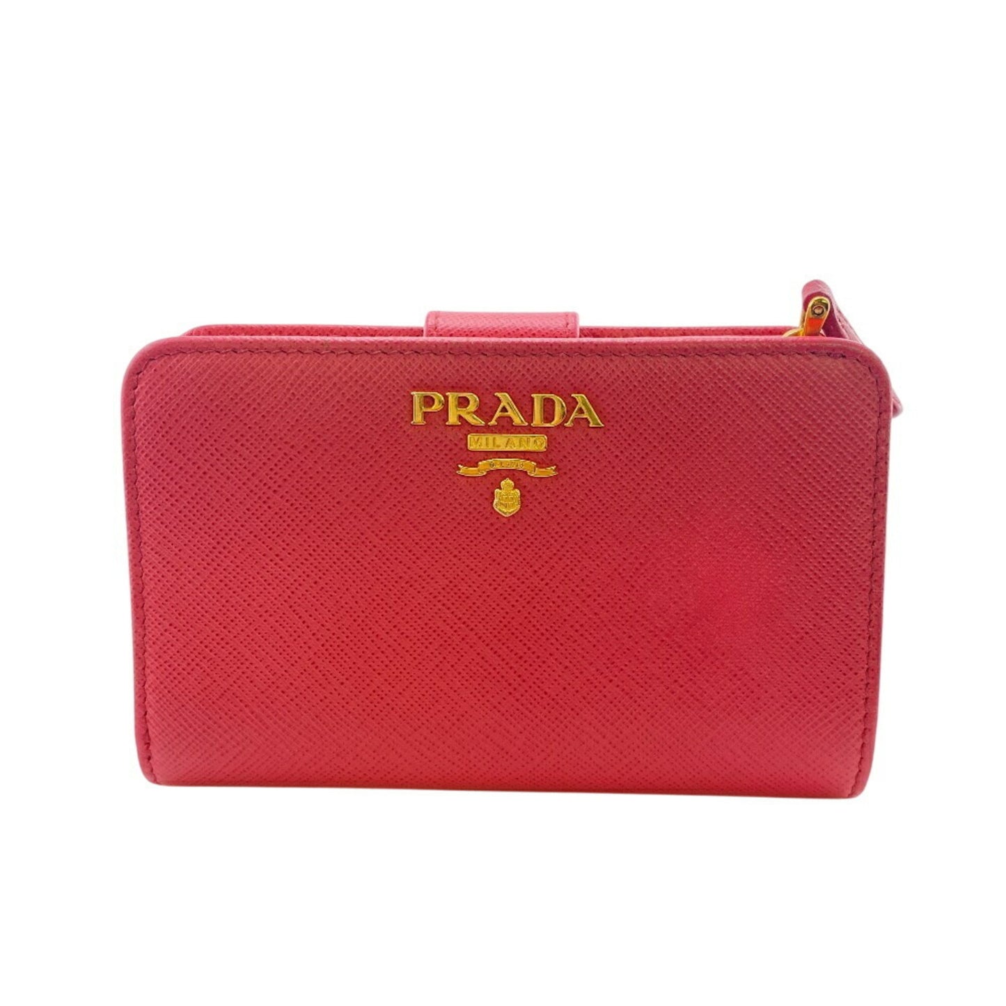 Prada 1Ml018 Saffiano Bifold Wallet Pink