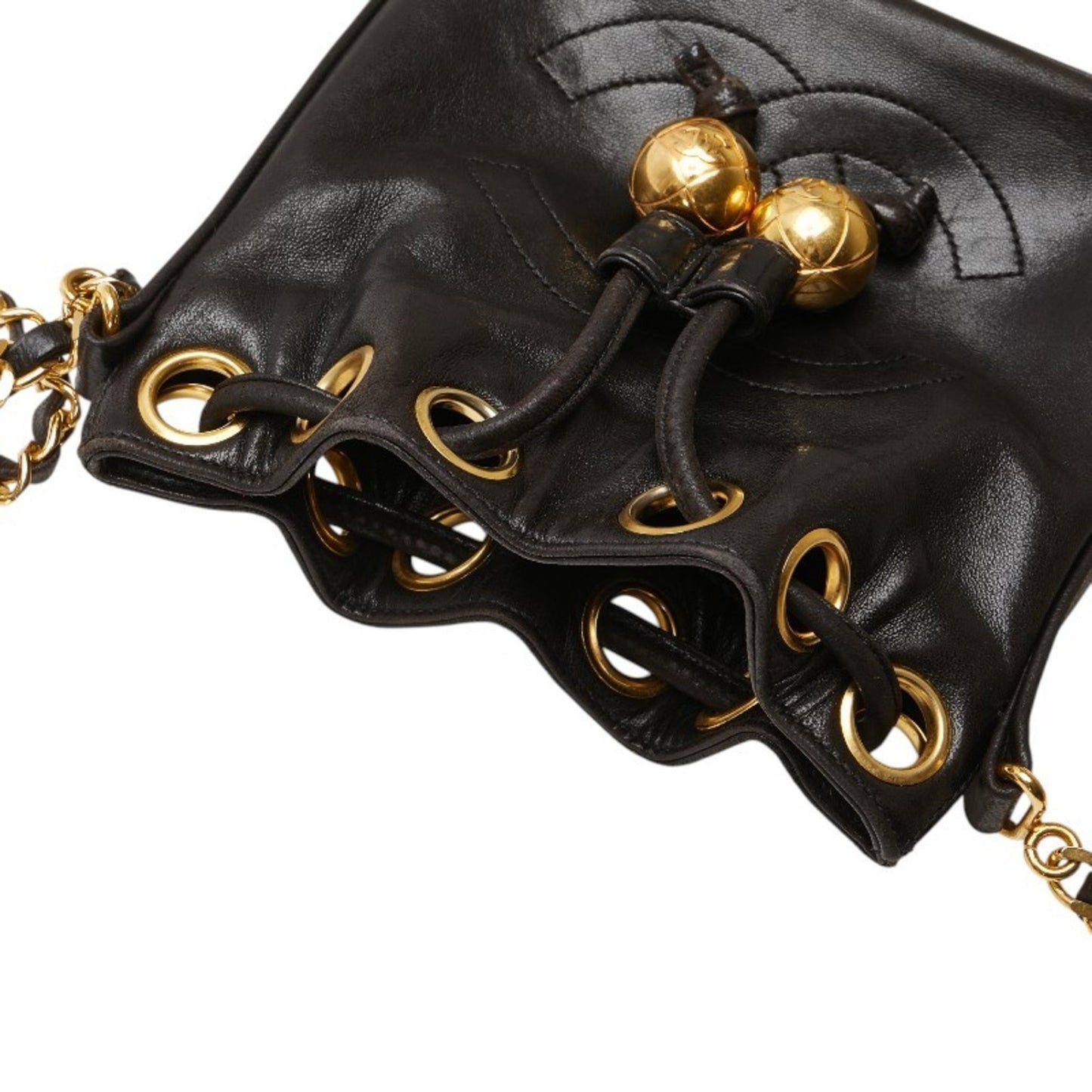 Chanel Coco Mark Chain Shoulder Bag In Black Lambskin