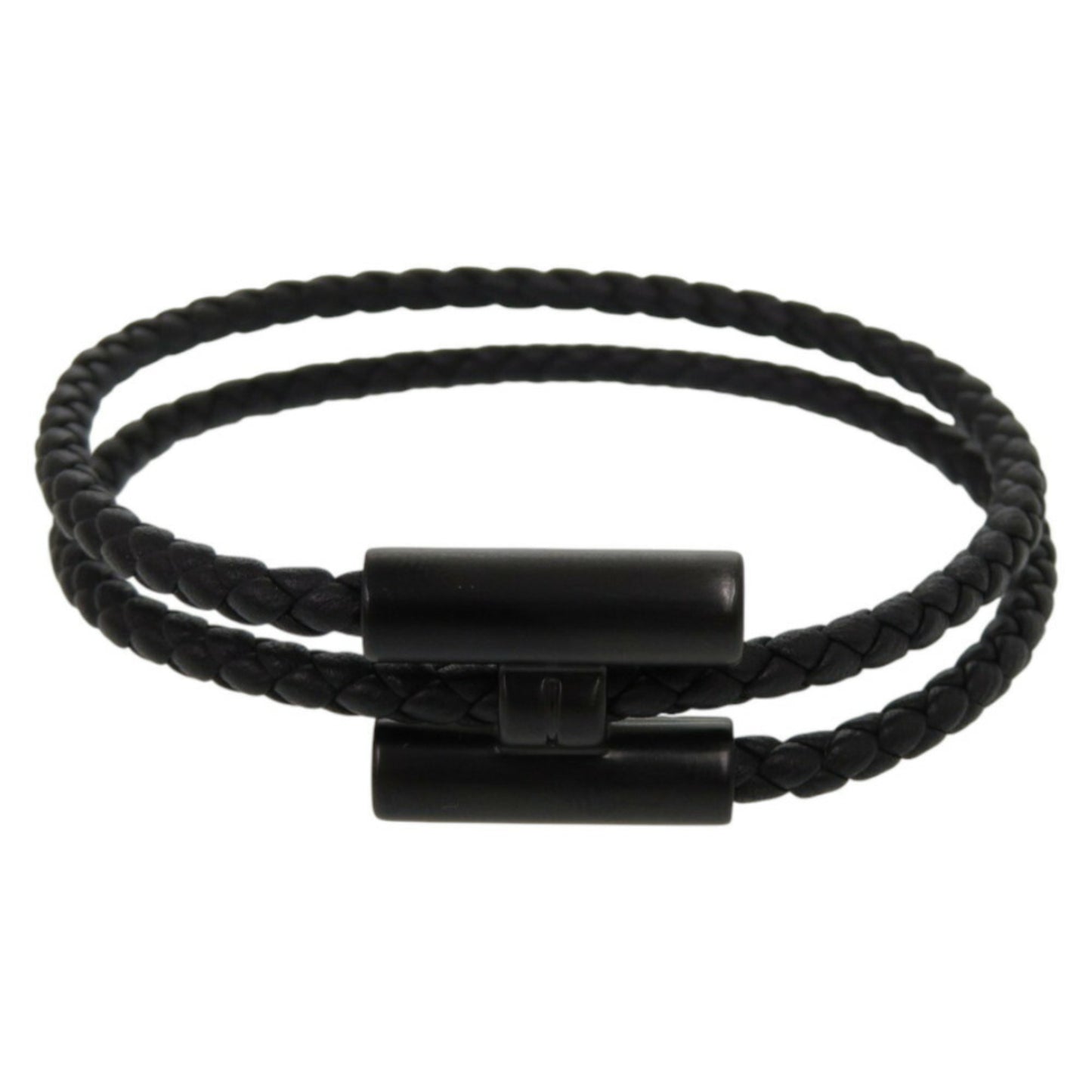 Unused Herms Tourni Tresse Swift So Black T4 Size Black Bracelet 0408Hermes
