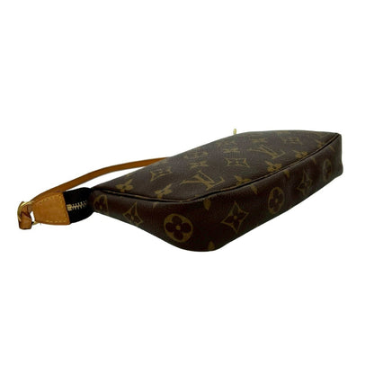 Louis Vuitton Pochette Accessoires Monogram Leather Mini Handbag Pouch Brown 53615