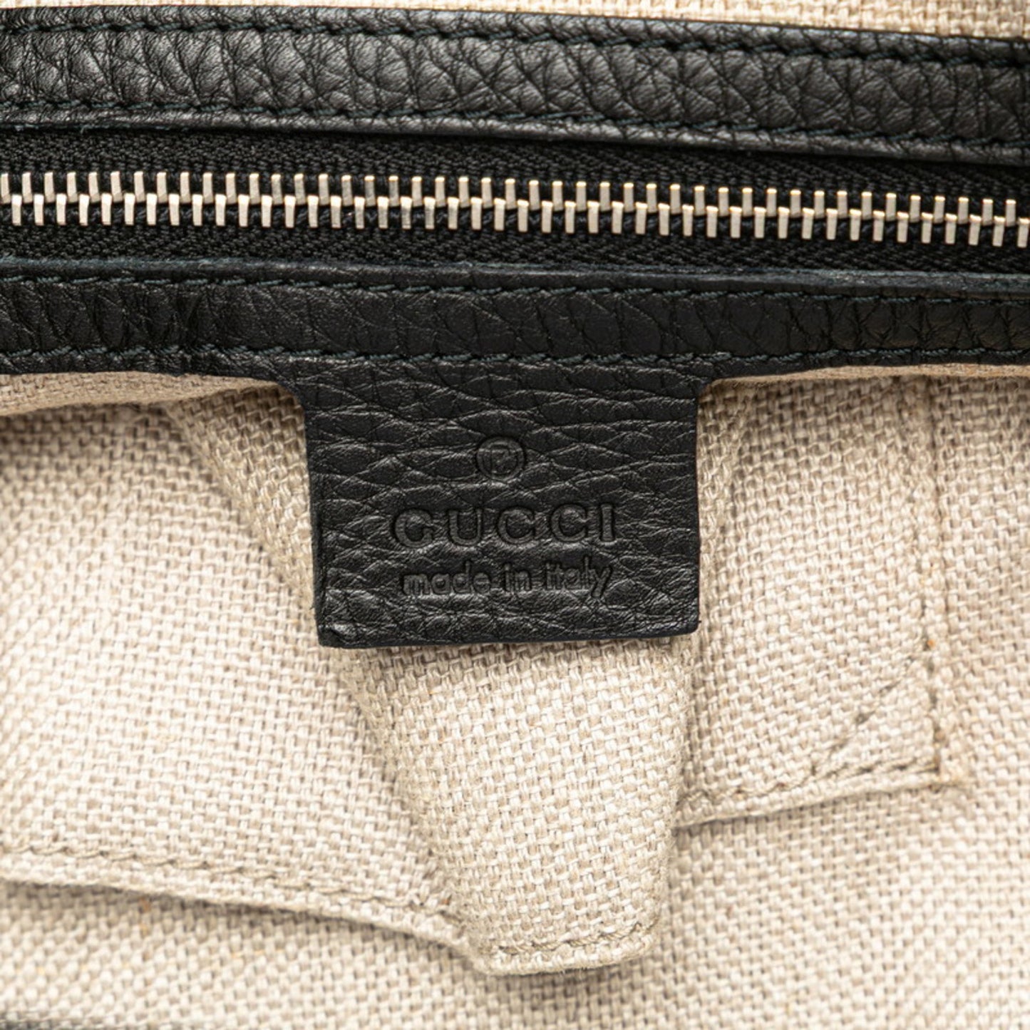 Gucci Interlocking G Handbag 232935 Black Leather