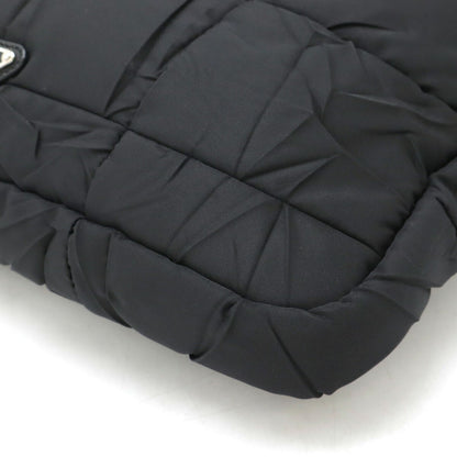Prada Prada Shoulder Bag Quilted Wrinkled Nylon Nero Black Va0720