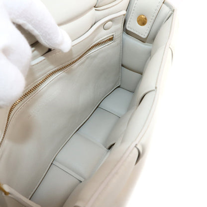 Bottega Veneta Intrecciato Padded Cassette Shoulder Bag In White Leather