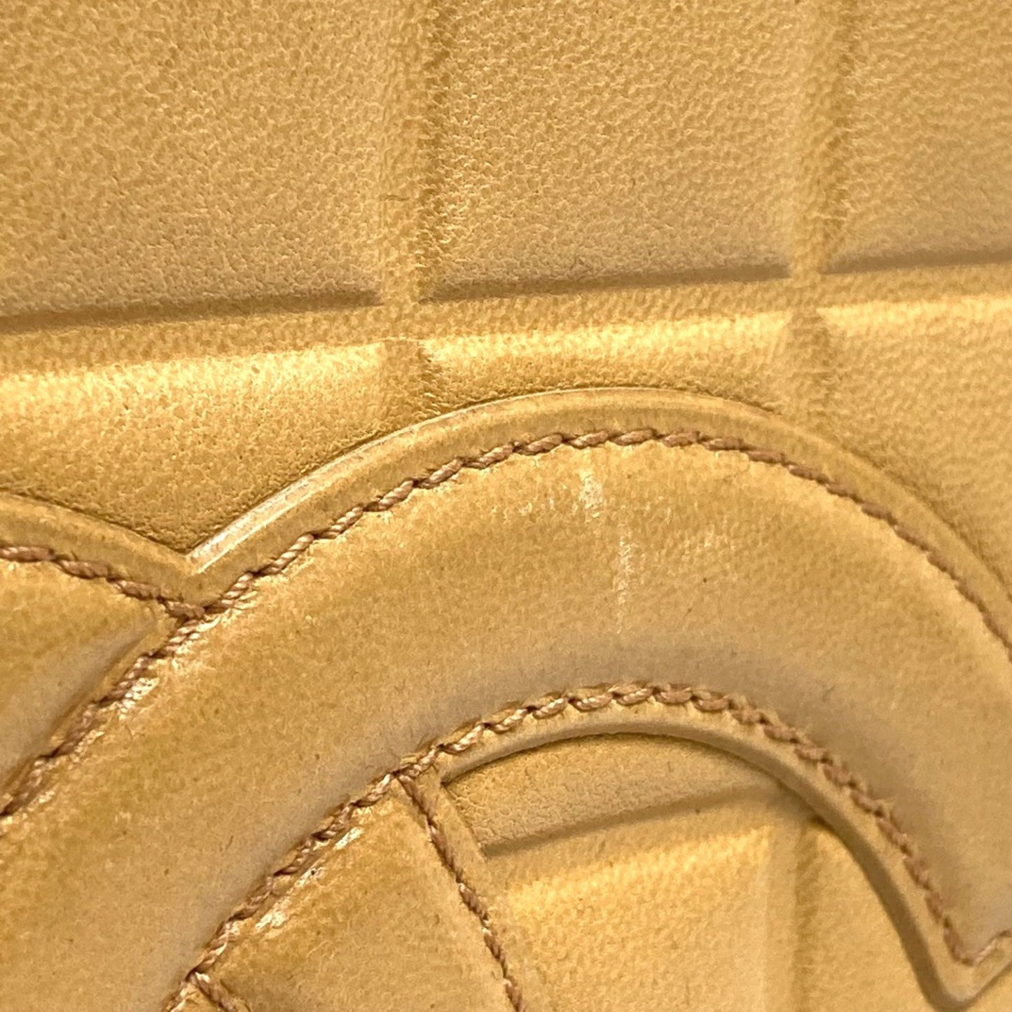 Chanel A17809 Cccc Mark Bag Semi-Shoulder Hand Bag Shawl Tote Bag Beige Goldhardware