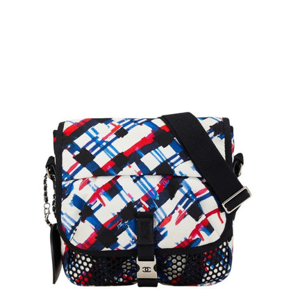 Chanel Airline Crossbody Shoulder Bag A93385 White Multicolor Nylon
