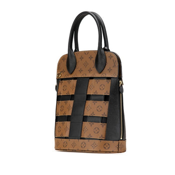 Louis Vuitton Monogram Traceage Tote Handbag Shoulder Bag M44113 Brown Black Pvc Leather