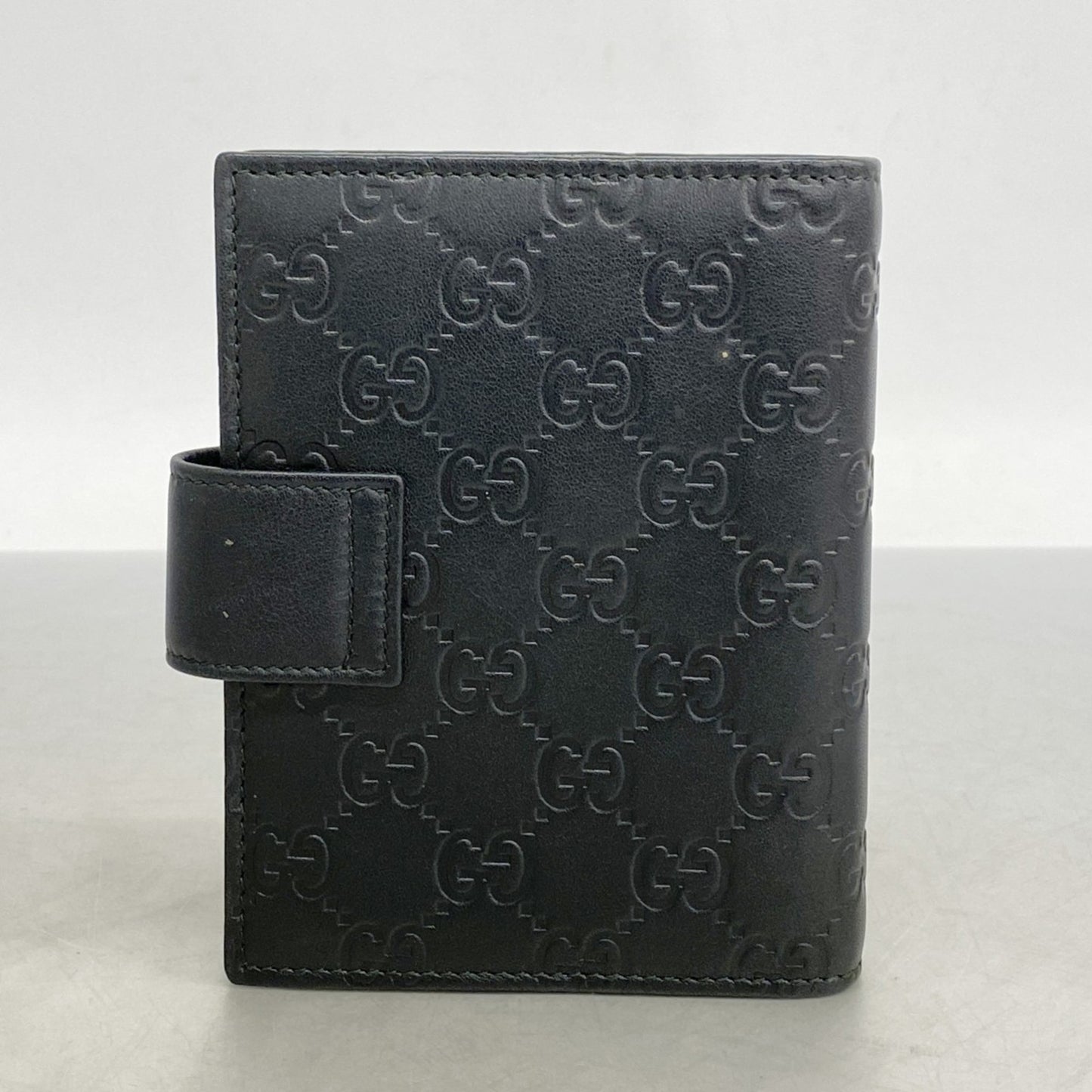 Gucci Guccissima Notebook Cover 115240 Leather Black Champagne
