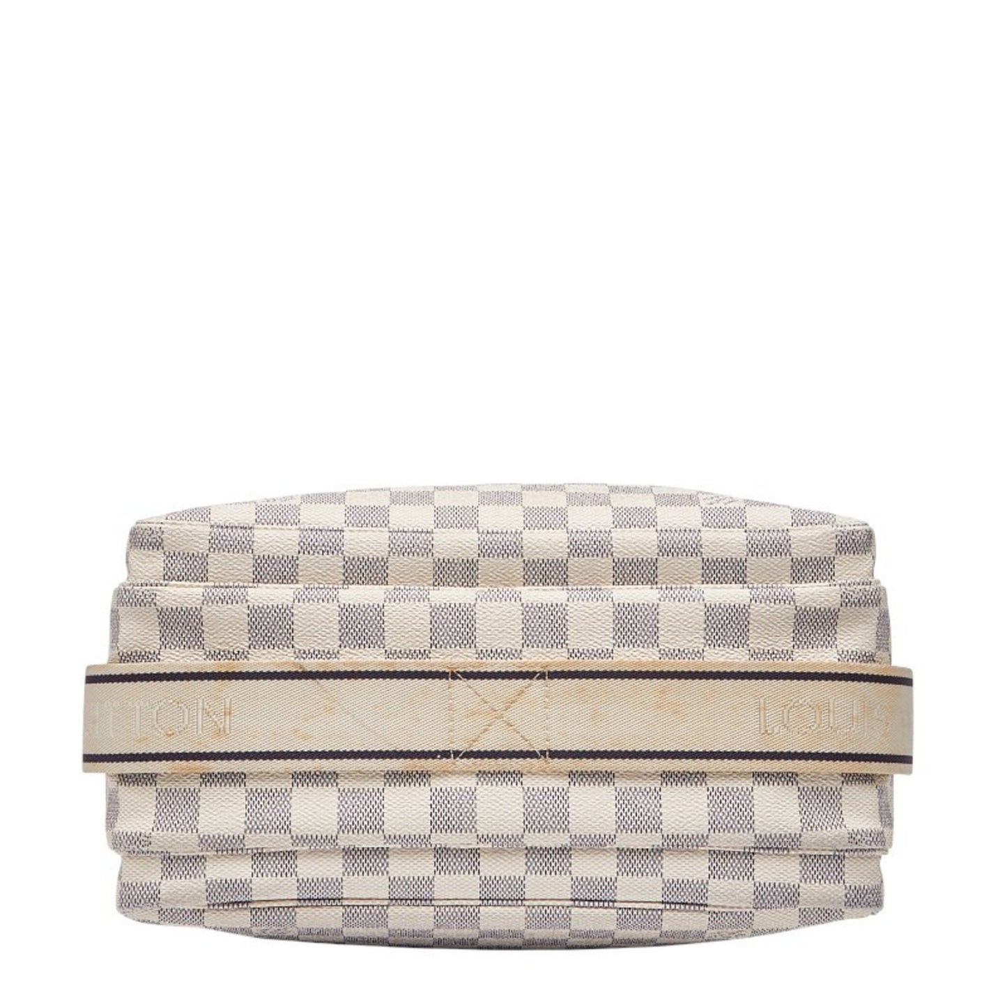 Louis Vuitton Damier Azur Naviglio Shoulder Bag N51189 White Leather