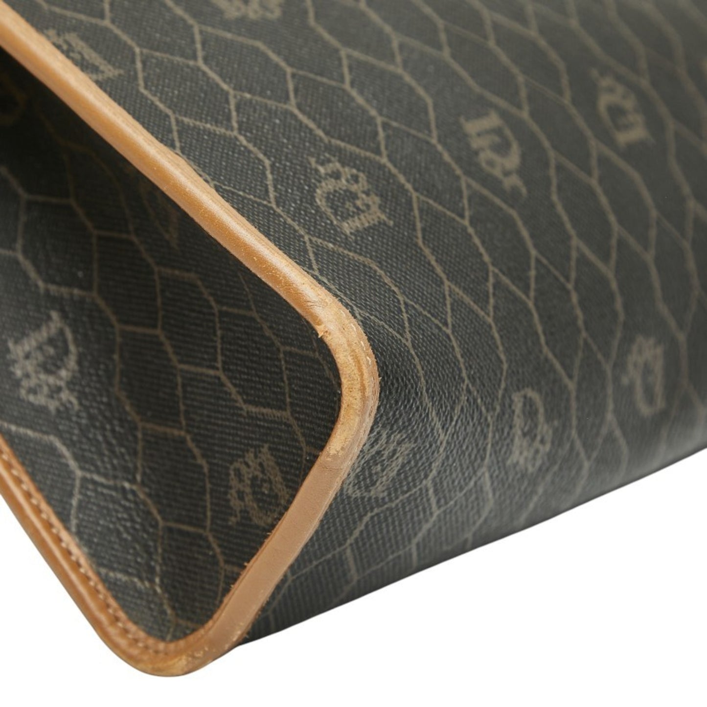 Christian Dior Dior Honeycomb Clutch Bag Black Brown Leather