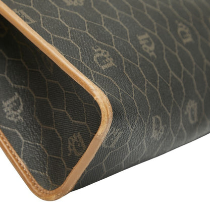 Christian Dior Dior Honeycomb Clutch Bag Black Brown Leather