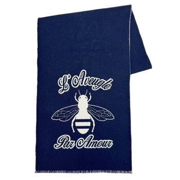 Gucci Beestar Scarf In Navy And White For Men Women