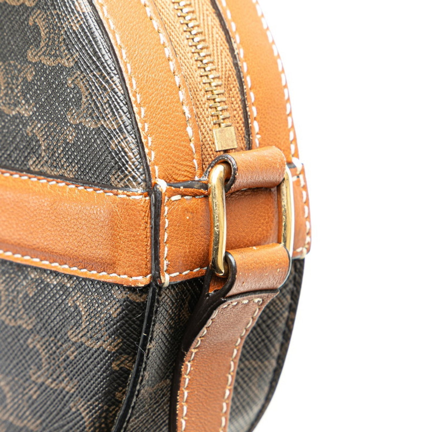 Celine Triomphe Round Purse Shoulder Bag In Black