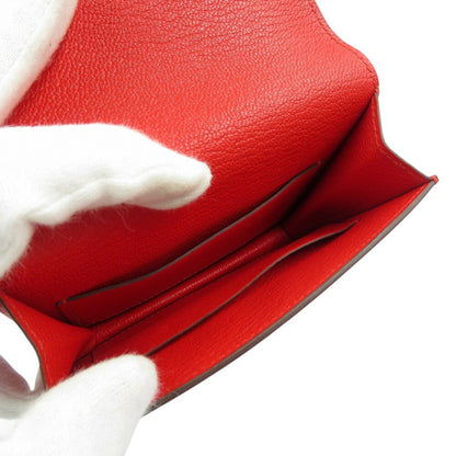 Hermes Lauris Luli Chevre Rouge Coeur Z Engraved Coin Case 1259Hermes