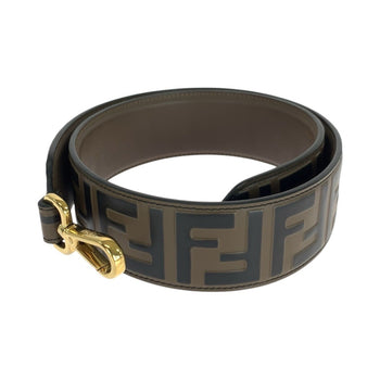 Fendi Strap You Ff Logo Brown Leather Shoulder Strap