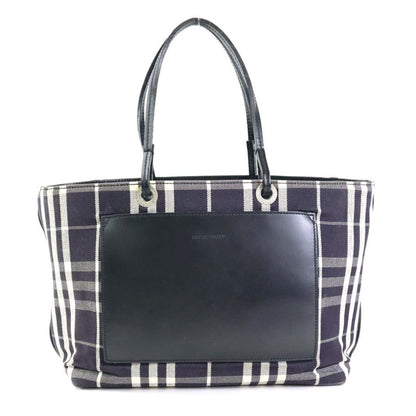 Burberry Handbag Canvas Leather Black
