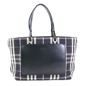 Burberry Handbag Canvas Leather Black