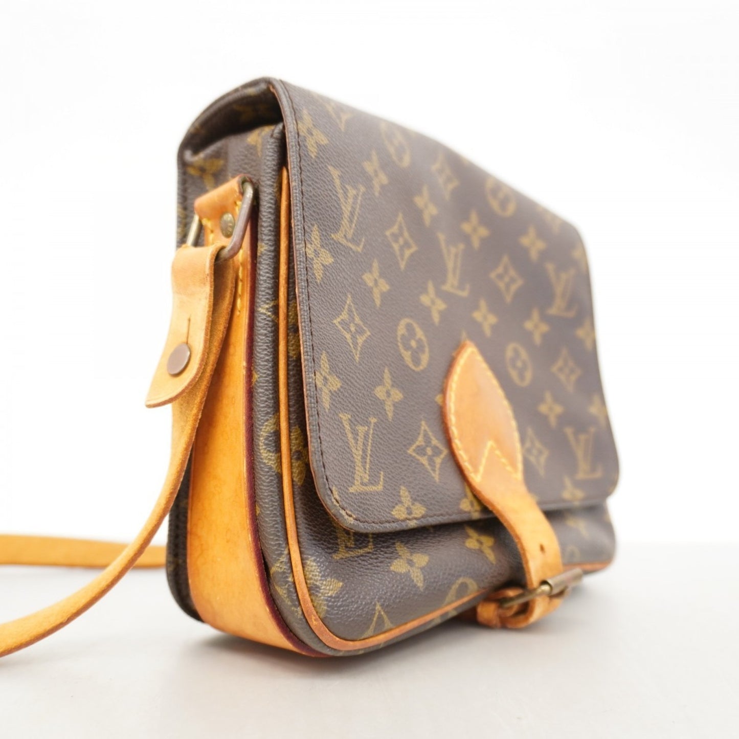 Louis Vuitton Monogram Cartouchiere Mm Shoulder Bag M51253 Brown
