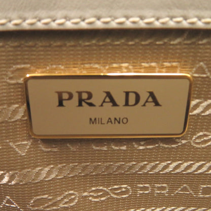 Like New Prada Logo Jacquard 1Ba172 Leather Corda Talc Beige White Shoulder Bag 0780 Prada