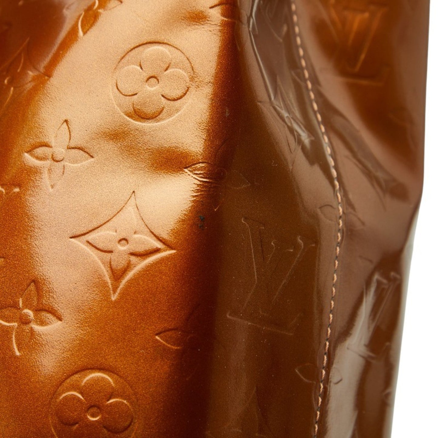 Louis Vuitton Monogram Vernis Reed Mm Tote Bag M91143 Bronze/Brown Patent Leather