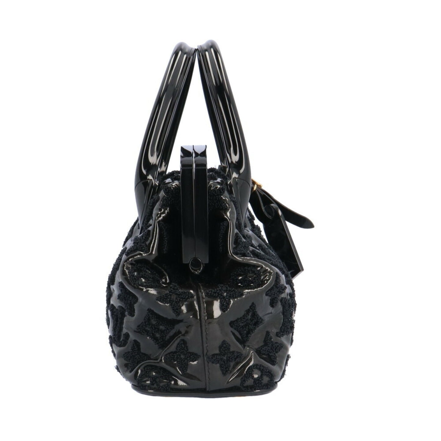Louis Vuitton Lockit Bb Monogram Fascination Handbag Patent Leather M40604 Black