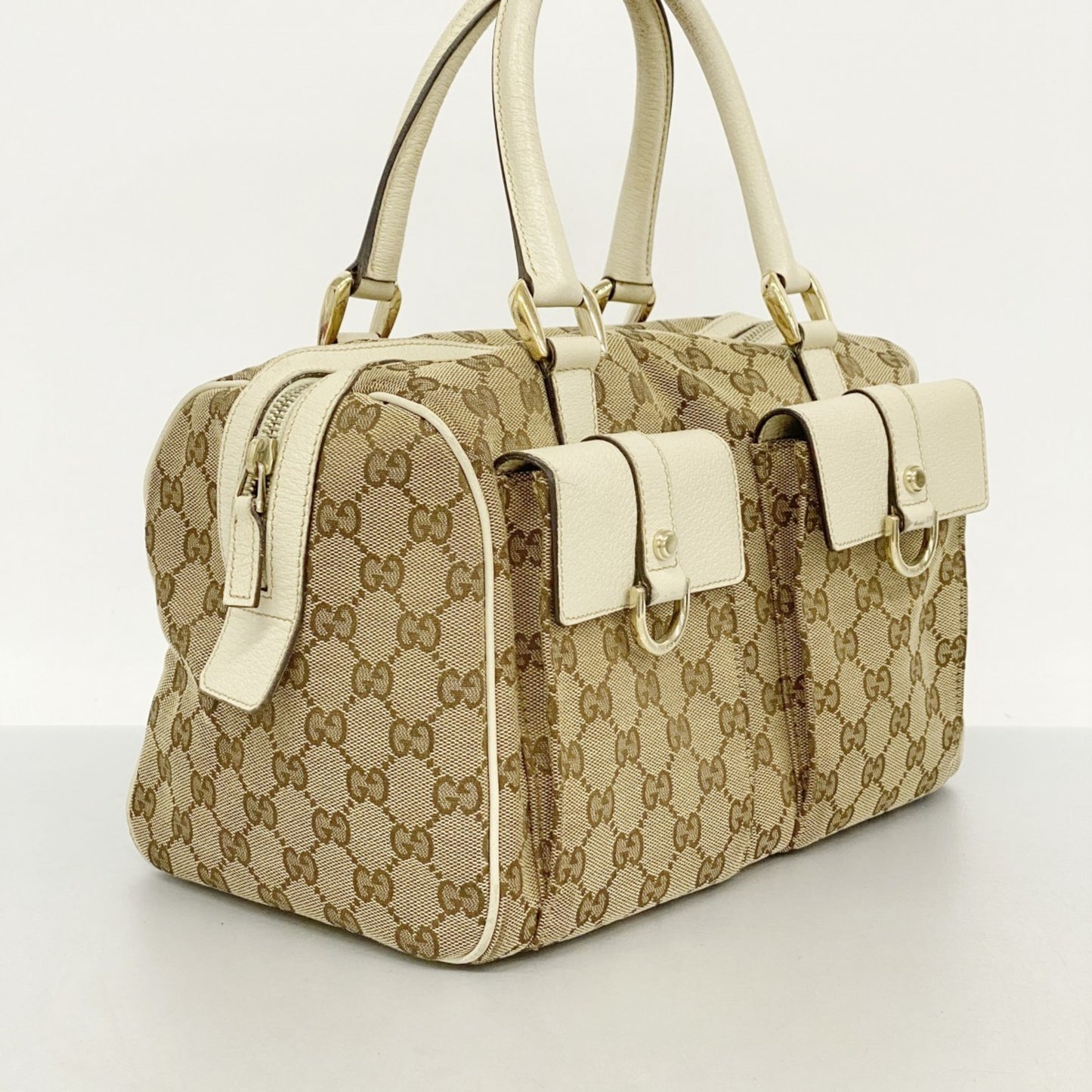 Gucci Gg Canvas Handbag 153026 Brown Beige Champagne