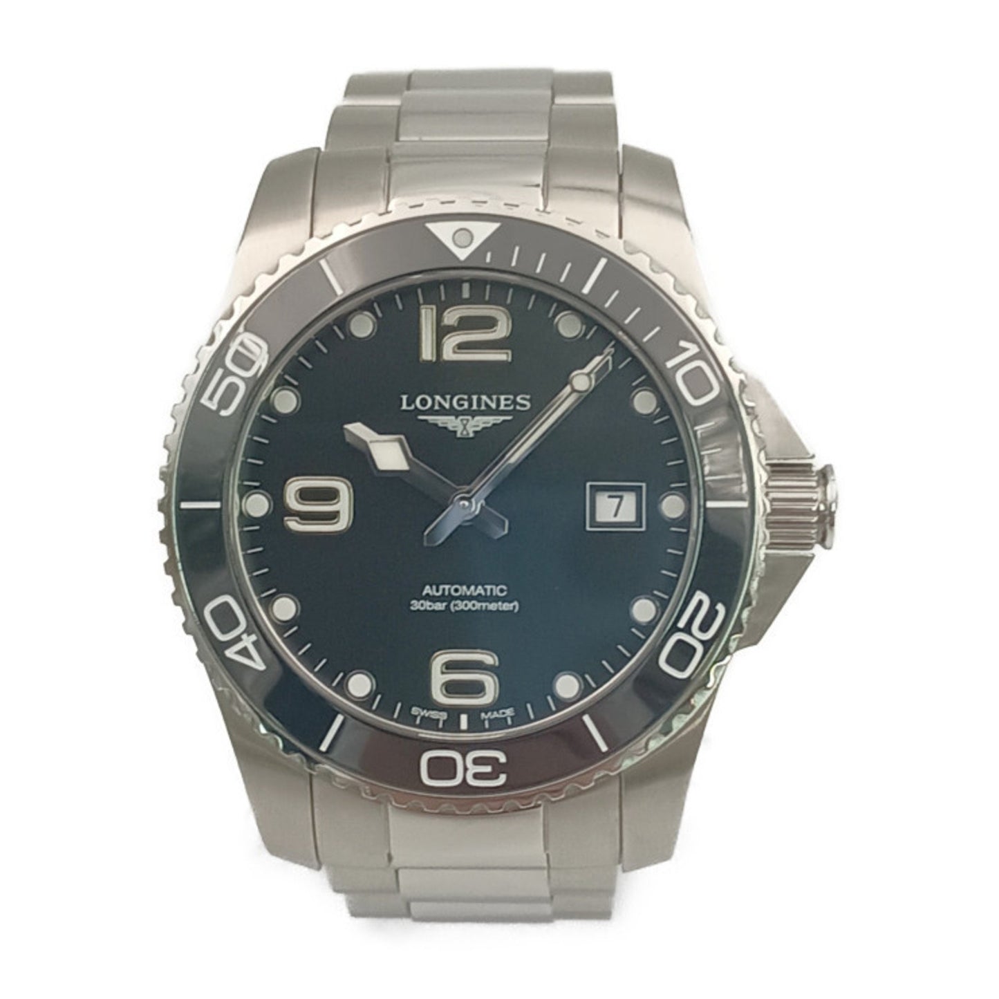 Longines Hydroconquest L3.781.4.56.6 Silver Black Dial Stainless Steel