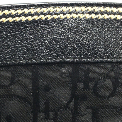 Christian Christian Dior Flower Embroidery Bag Shawl Tote Bag Black