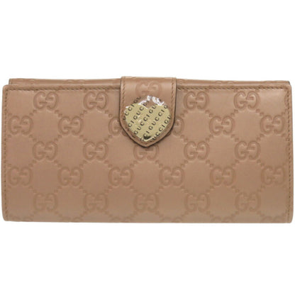 Unused Gucci Guccissima 203550 Leather Pink Beige Long Wallet 0848Gucci