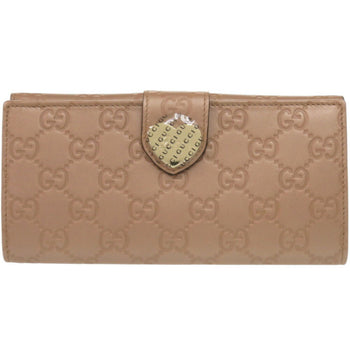 Unused Gucci Guccissima 203550 Leather Pink Beige Long Wallet 0848Gucci