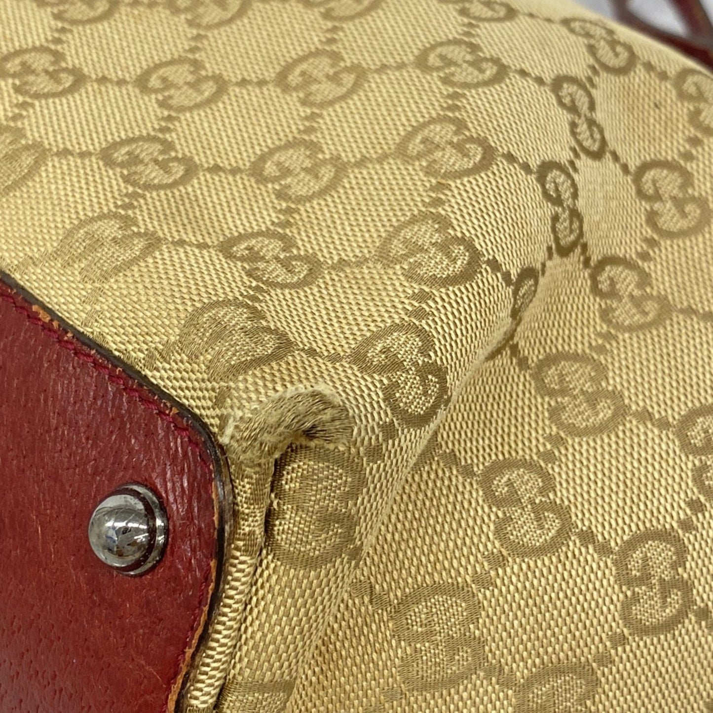 Gucci Tote Bag Gg Canvas 120838 Beige Bordeaux
