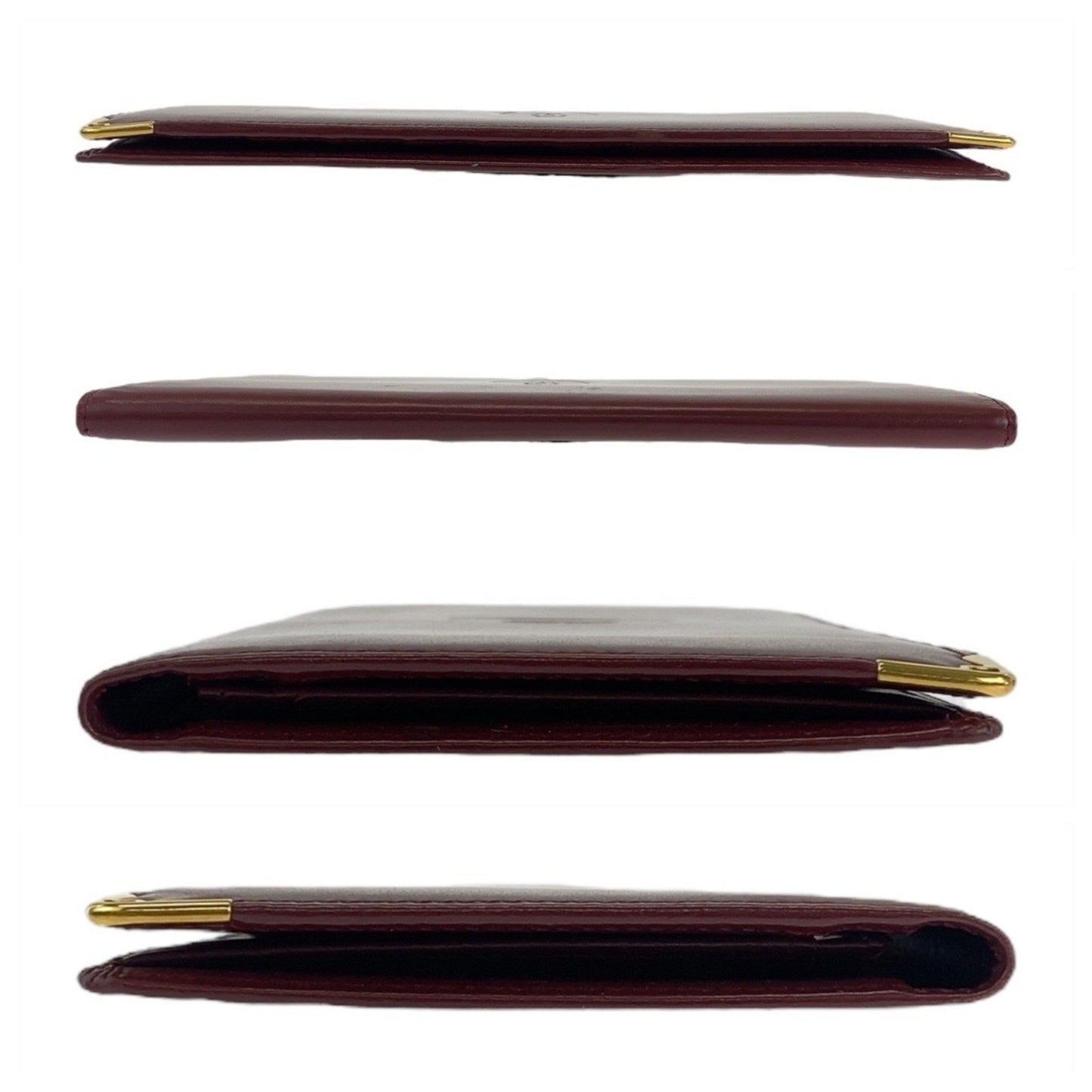 Cartier Must Line Bordeaux Gold Hardware Leather Long Wallet