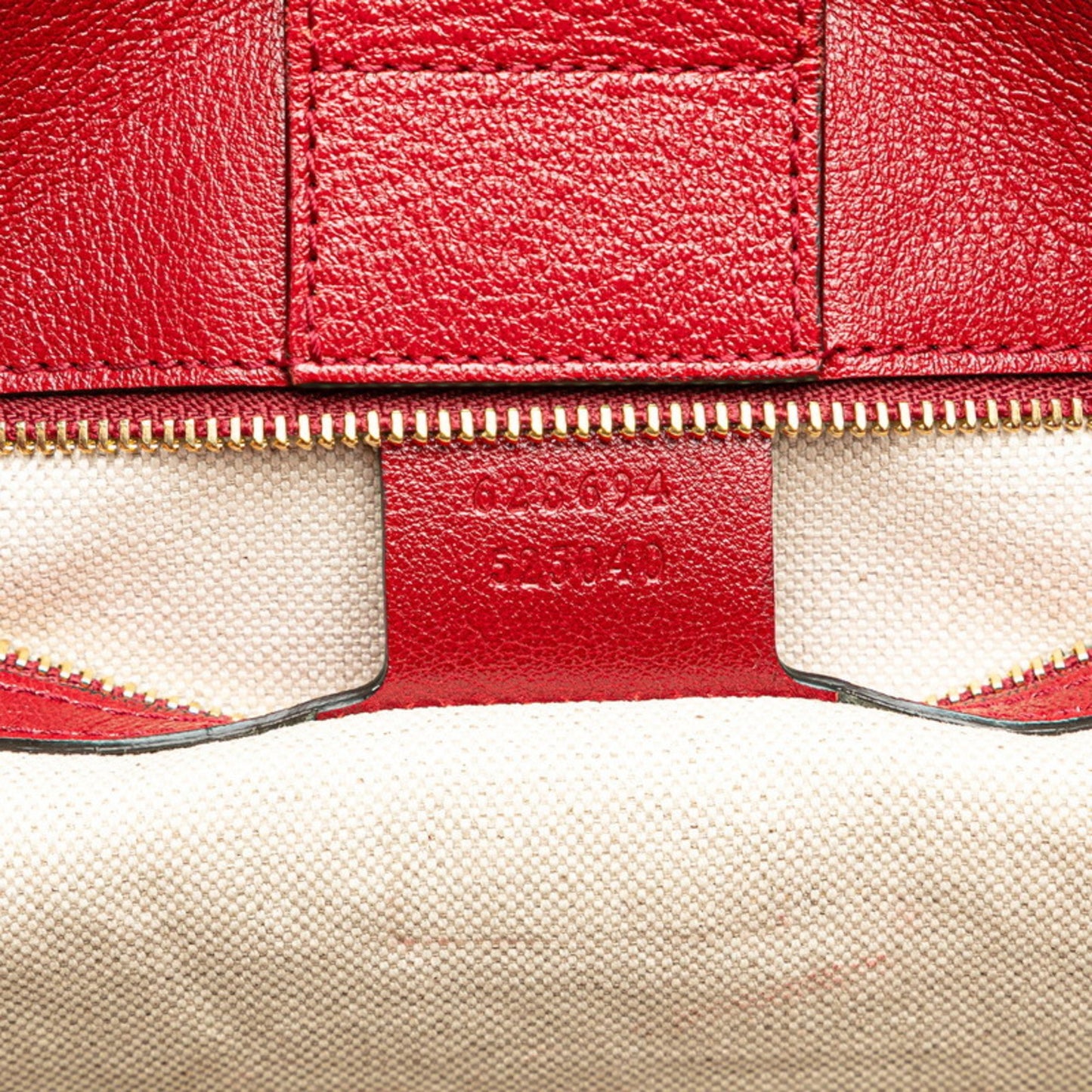 Gucci Gg Canvas Horsebit Tote Bag Shoulder 623694 Beige Red Leather