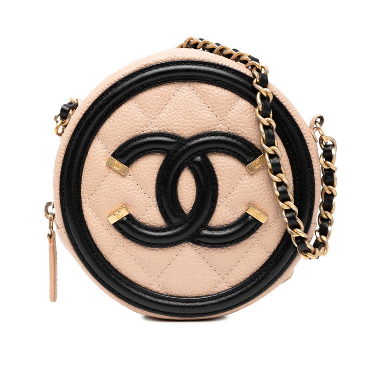 Chanel Matelasse Cc Filigree Chain Shoulder Bag In Beige