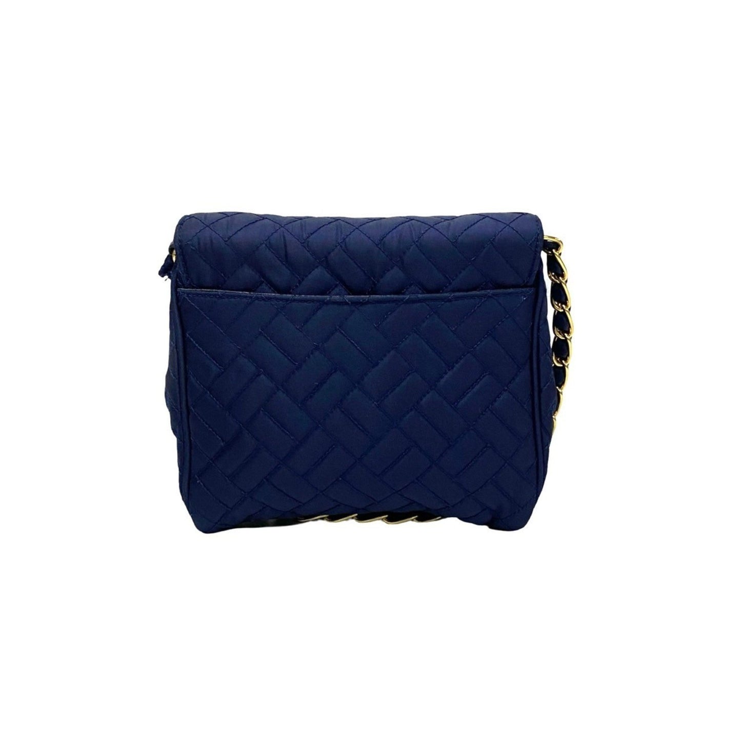 Prada Prada Logo Hardware Nylon Quilted Chain Mini Shoulder Bag/Sacoche/Pouch In Navy Blue