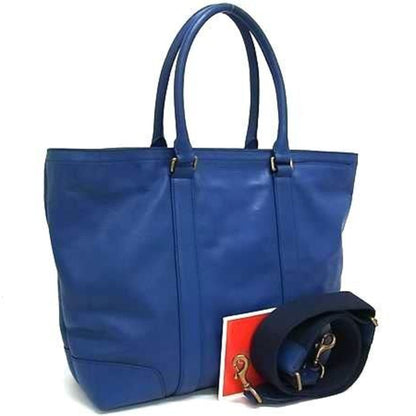 Coach Tote Bag 70600 Blue Leather