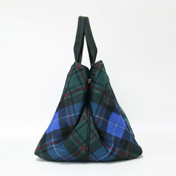 Prada Canapa Check Nylon Tote Bag B1872B In Blue