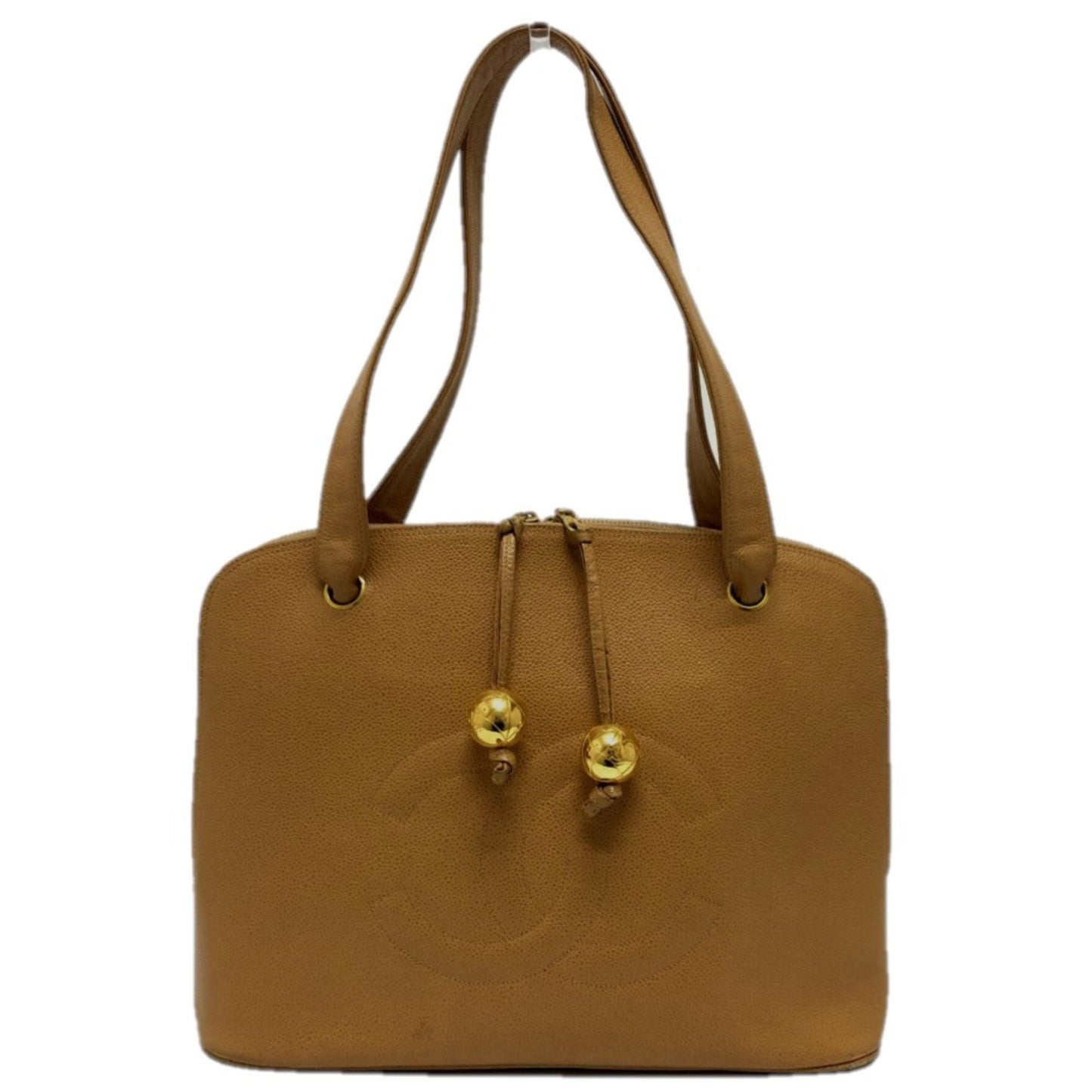 Chanel Coco Ball Bag Shawl Tote Bag Beige Goldhardware