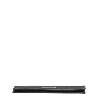 Burberry Check Long Wallet In Black
