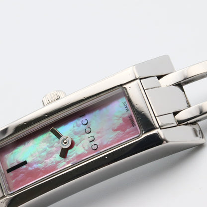 Gucci Women'S Stainless Steel Watch With Pink Shell Finish