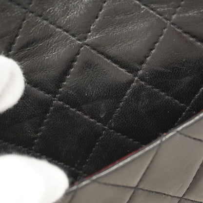 Chanel Shoulder Bag Matelasse W Chain Lambskin Black