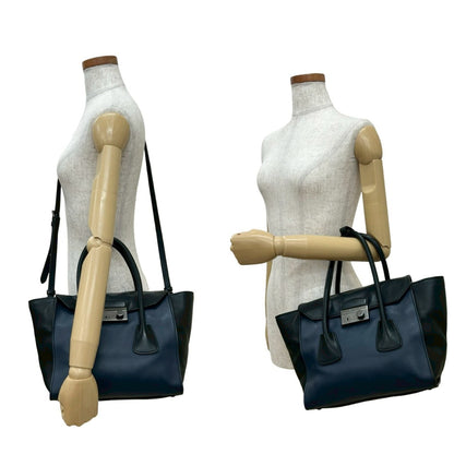 Prada Prada Logo Two-Tone Leather 2-Way Handbag