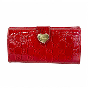 Gucci Long Wallet 203550 Enamel Red Champagne