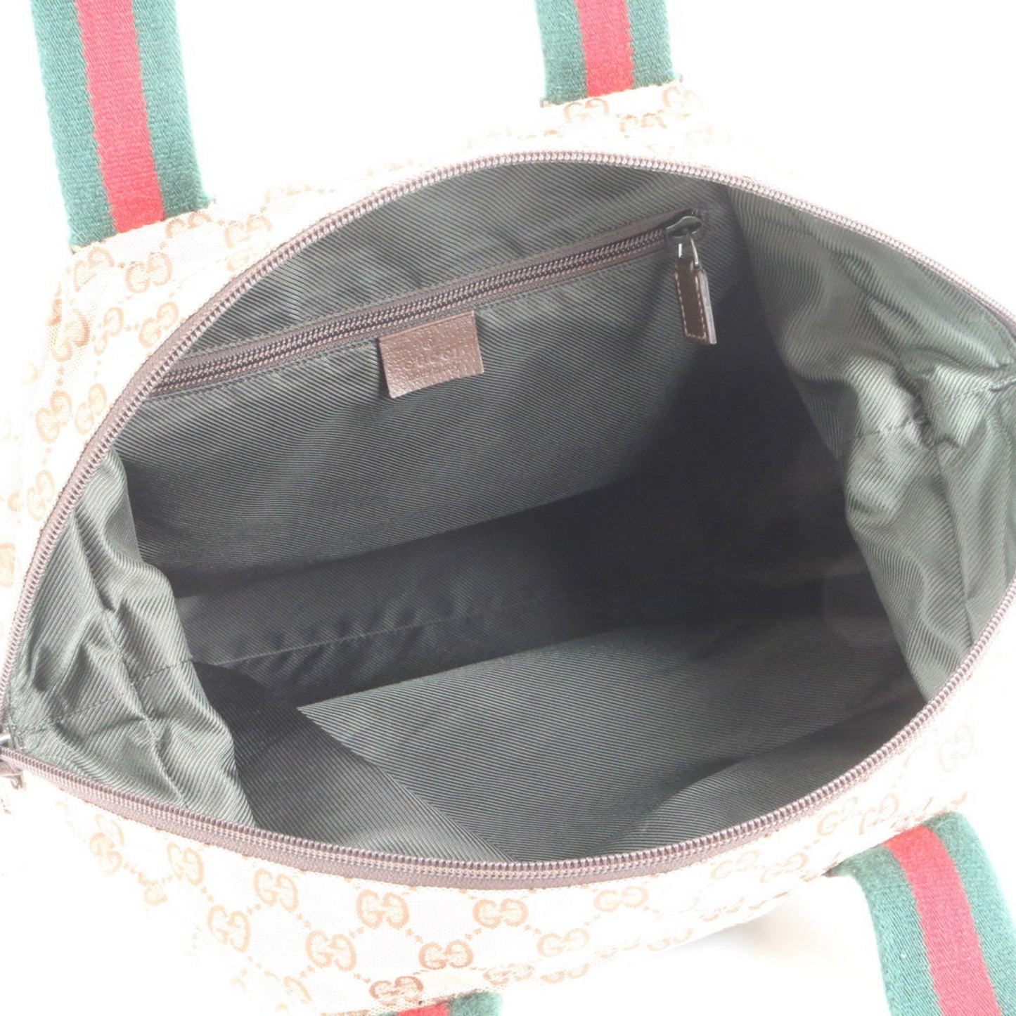 Gucci Gg Canvas Sherry Line Leather Tote Bag