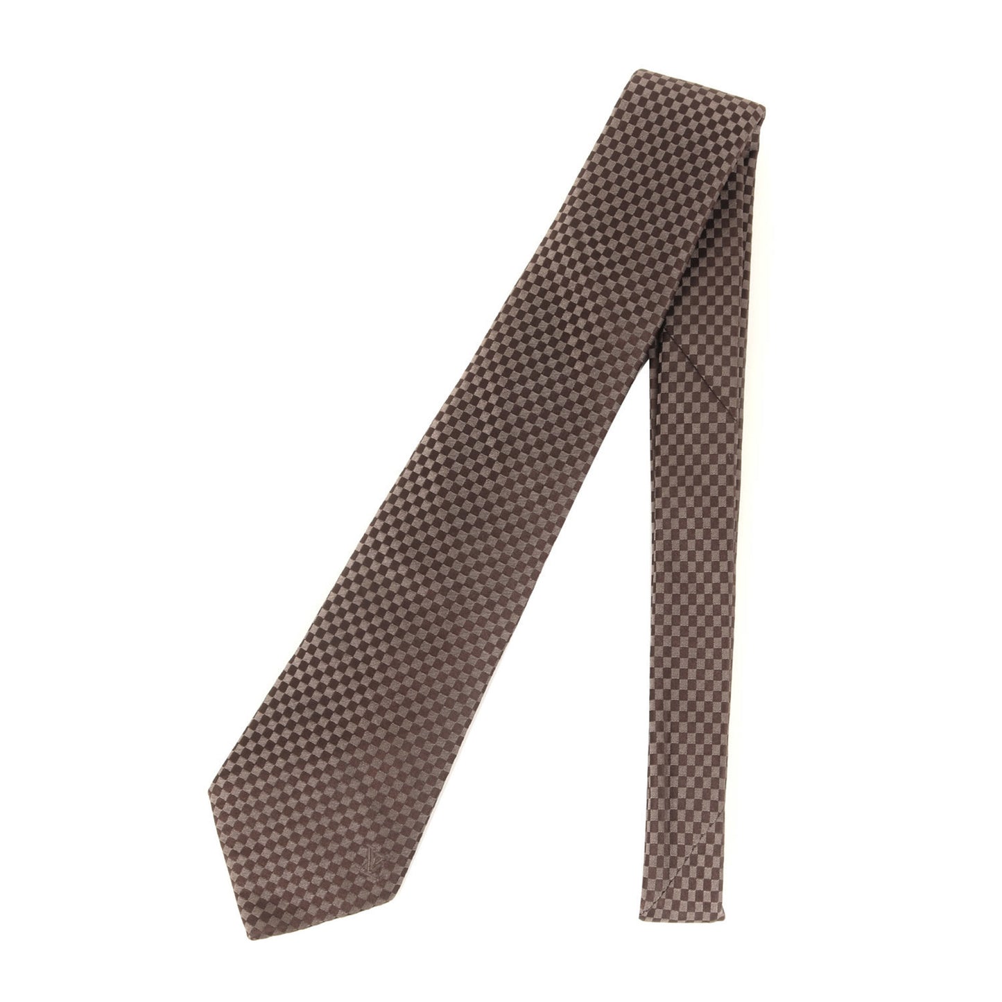 Louis Vuitton Louis Vuitton Micro Damier Silk Cravate Tie Brown
