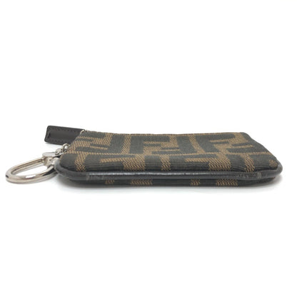 Fendi Zucca Coin Purse Brown Silverhardware