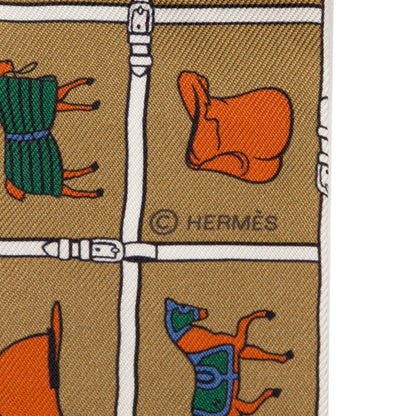 Hermes Herms Twilly Horse Blanket Scarf/Muffler In Brown