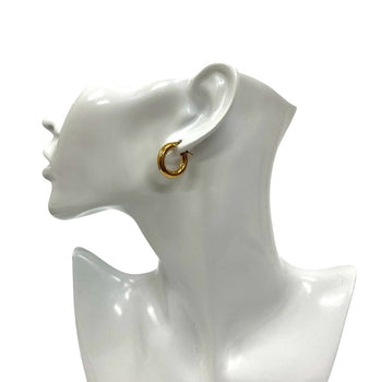 Bottega Veneta Hoop Earrings In 925 Sterling Silver And Gold For Women